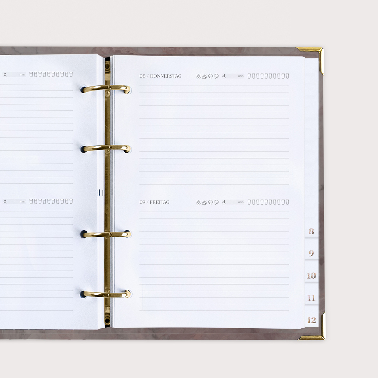 Planer 21 Nude Mit Ringbuchmechanik Nuts Golden
