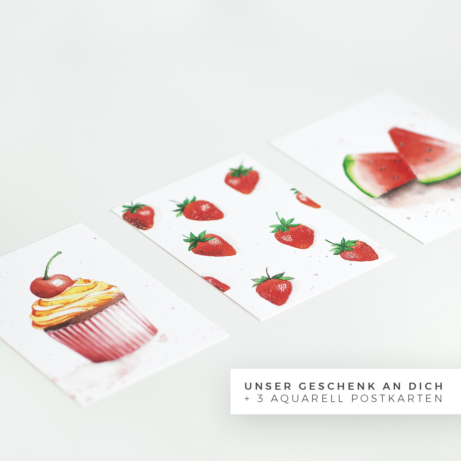 Good Food Good Mood Postkarten Dreierset als Beilage zum Rezeptbuch