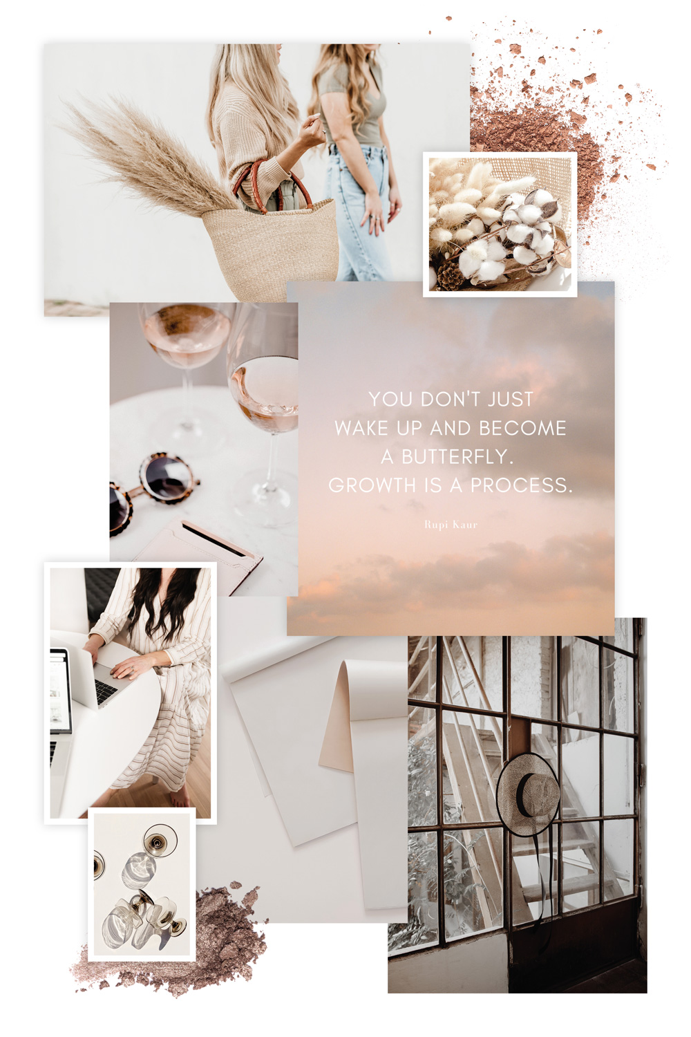 Wochenplaner Moodboard White und Nude