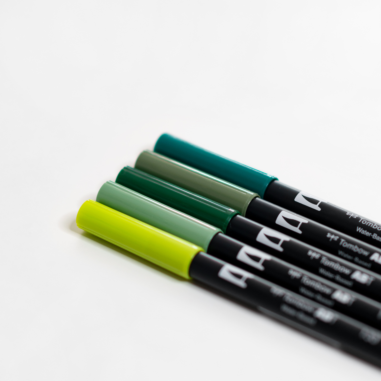 Tombow Brush Pen Set Greenery mit 5 Stiften in Grüntönen