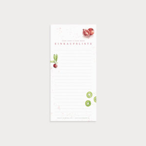 Einkaufsliste mit Watercolor Bildern und Linien