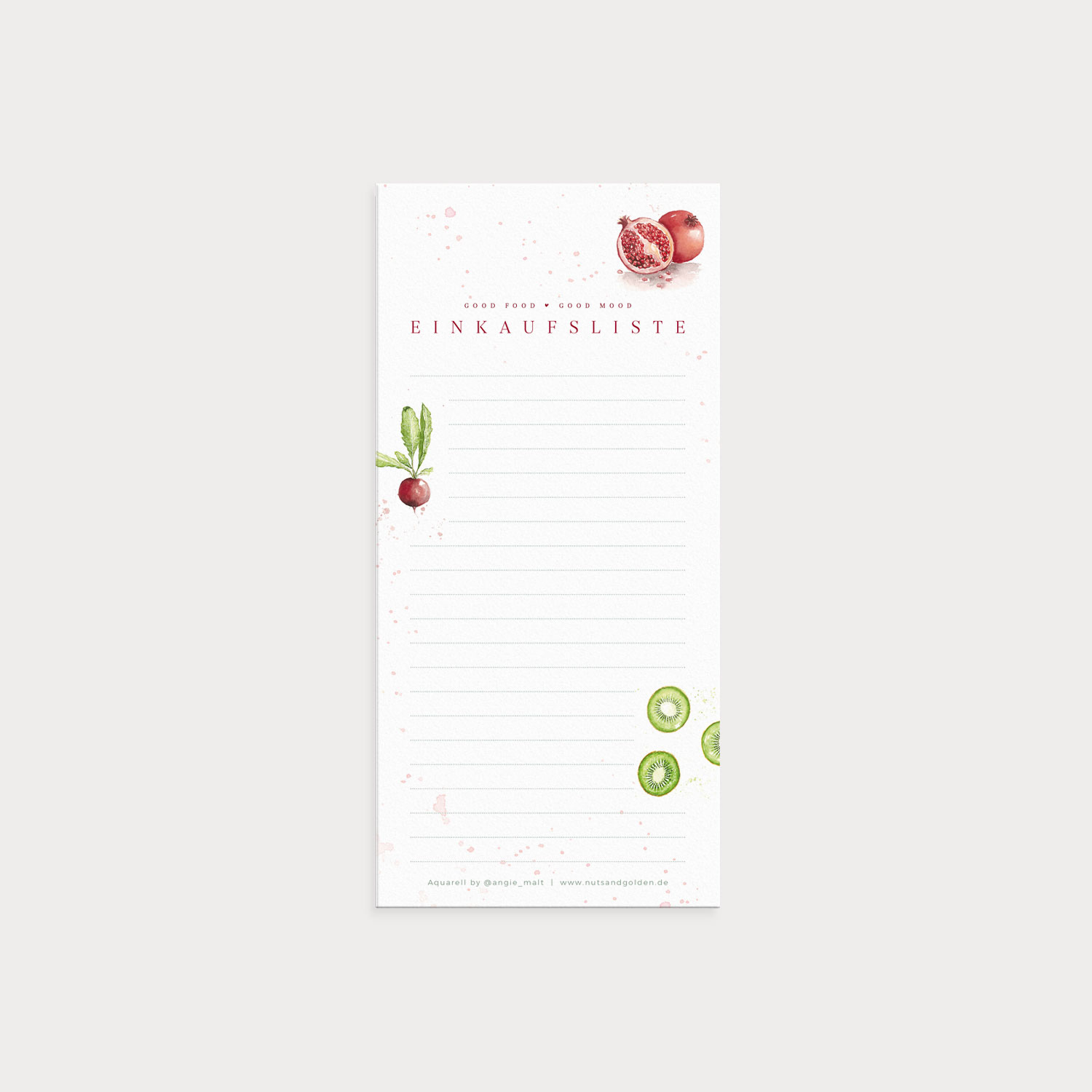 Block Din lang Einkaufsliste aus der Good Food Good Mood Kollektion