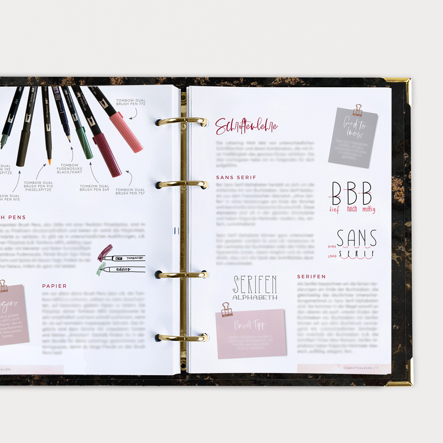 Brushlettering Beginner Bundle Guide mit Grundlagenwissen