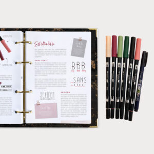 Brushlettering Beginner Bundle mit Guide Tombow Brush Pens und Fudenosuke