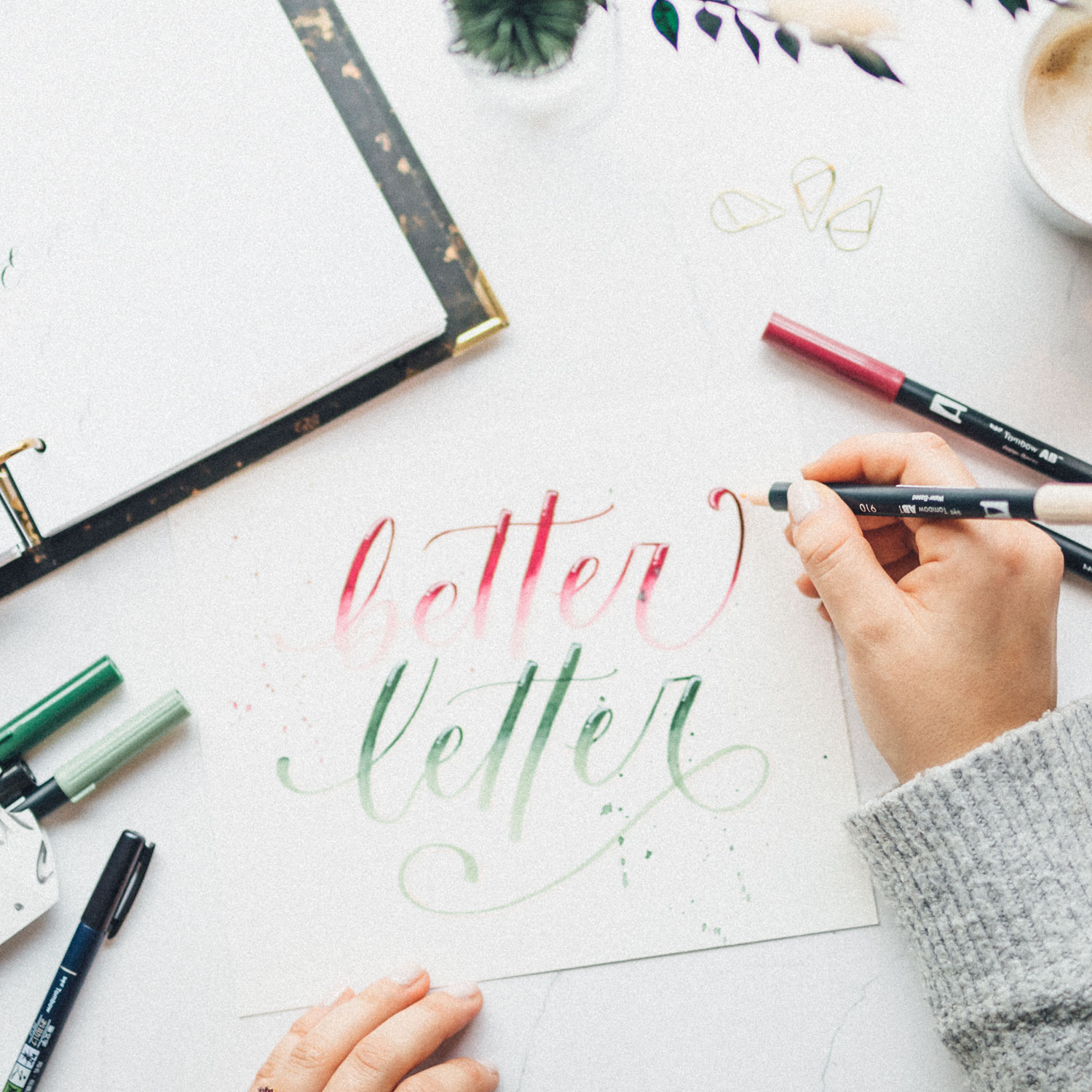 Brushlettering und Handlettering Schriftzug üben