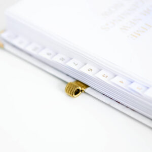 Stiftschlaufe gold am Ringbuch White
