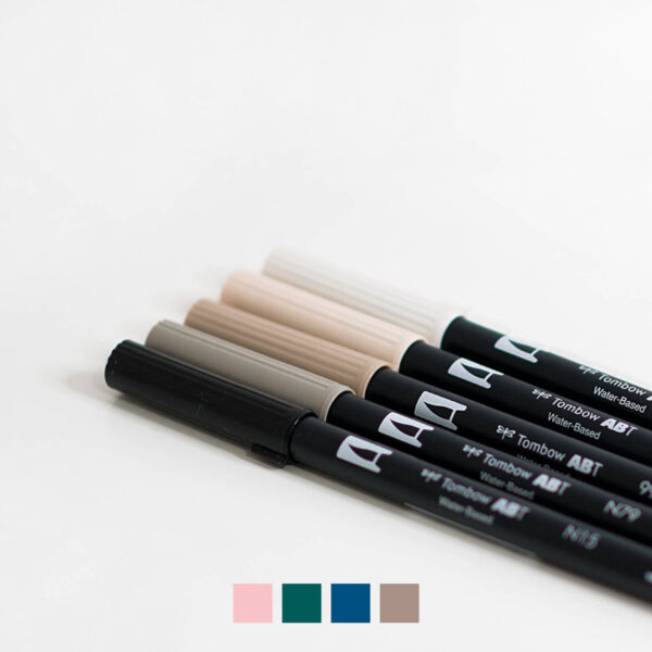 Tombow Brush Pen Set Nude Coverbild mit Farbvarianten