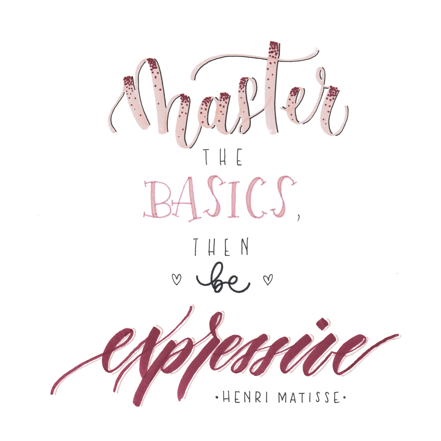 Master the basics then be expressive Brushlettering Schriftzug