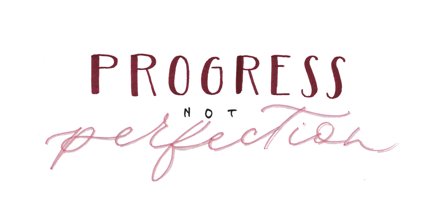 Brushlettering Schriftzug in rosa und burgund