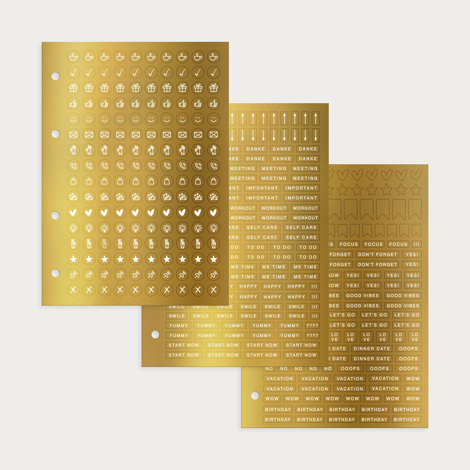 Stickerbögen gold - perfekte Ergänzung zu deinem Planer